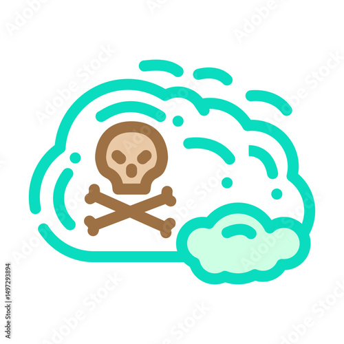 toxic gas air pollution color icon vector illustration