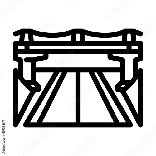 overpass highway road line icon vector illustration