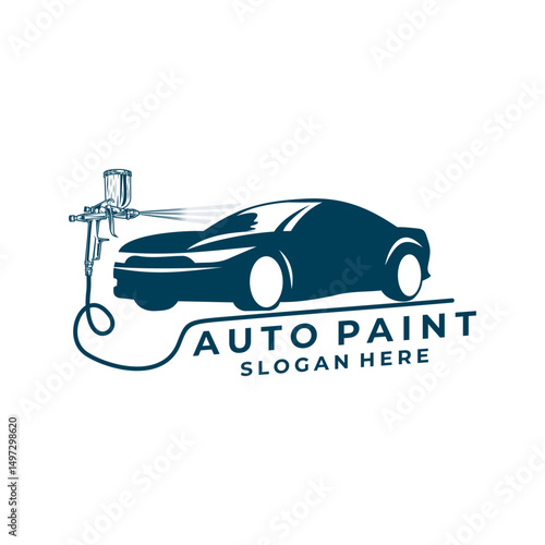 Car Spray logo design vector template. Car Painting logo design vector