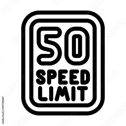 speed limit highway road line icon vector illustration