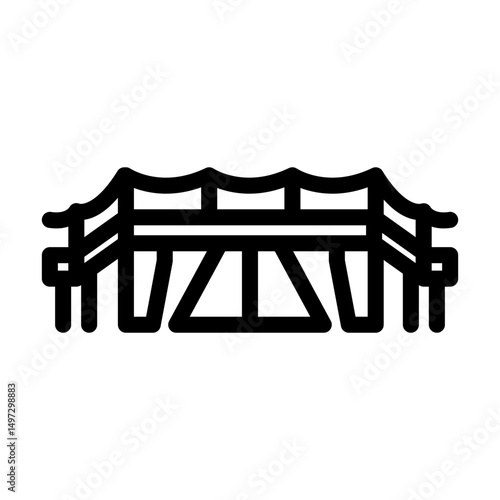 pedestrian bridge highway road line icon vector illustration