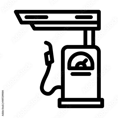 gas station highway highway road line icon vector illustration
