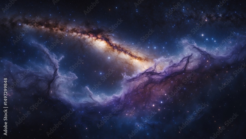 Fototapeta premium The galaxy, space stars, and cosmic dust