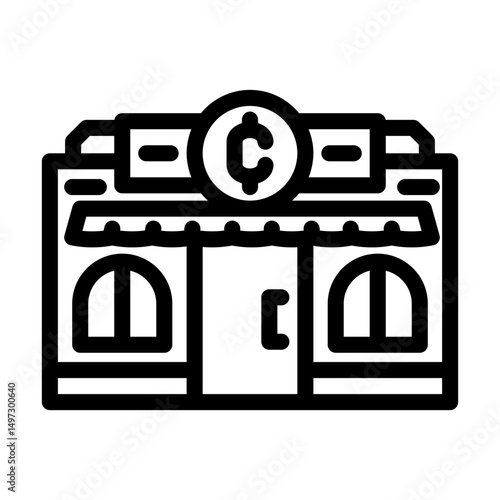 dime store shop line icon vector illustration