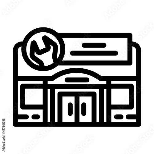 hardware shop shop line icon vector illustration