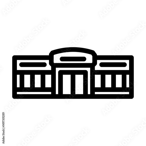 hypermarket shop line icon vector illustration