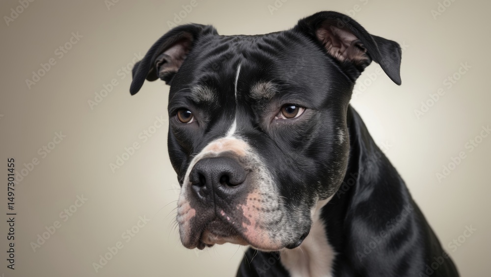 Senior black pit bull dog with cherry eye disease or a prolapsed third eyelid Senior black pit bull dog with cherry eye disease or a prolapsed third eyelid