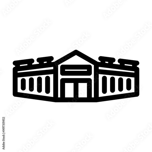 megastore shop line icon vector illustration