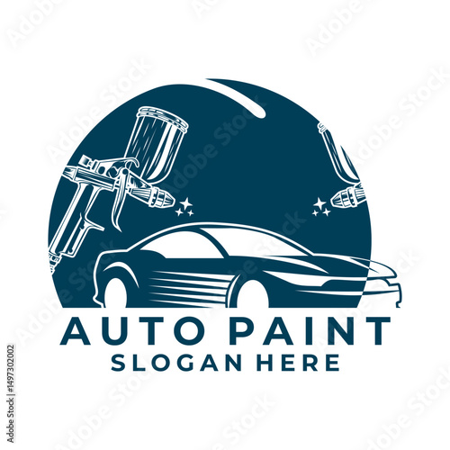 Car Paint logo design vector template. Car auto paint logo icon