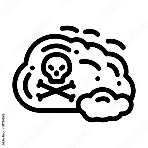 toxic gas air pollution line icon vector illustration