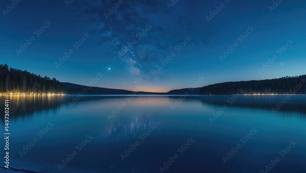 Fototapeta premium A starry shroud over Falls Lake