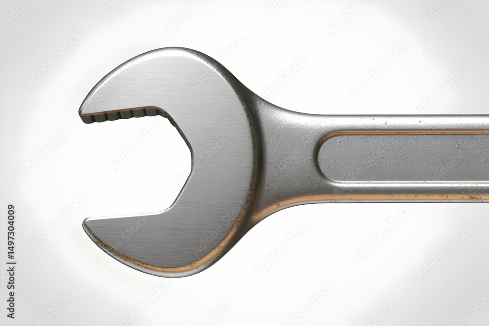 Fototapeta premium Closeup of a Metal Wrench Isolated on White Background