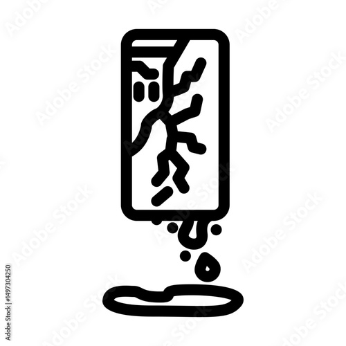 toxic chemicals leaking from e waste pollution line icon vector illustration
