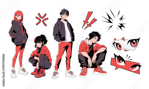 Japanese Anime and Manga Characters Original Composition