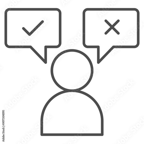 Decision Outline Icon Element For Design