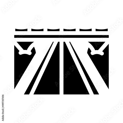 bridge highway road glyph icon vector illustration