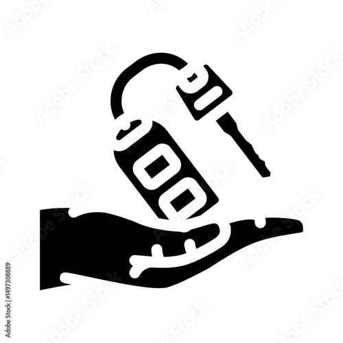 parking valet hospitality hotel glyph icon vector illustration