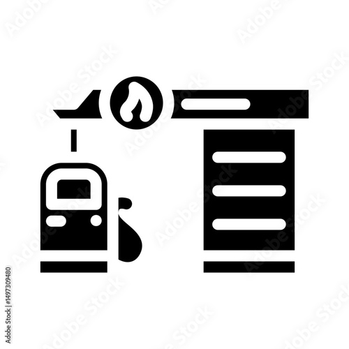 gas station shop glyph icon vector illustration