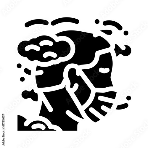 person wearing face mask dirty air pollution glyph icon vector illustration