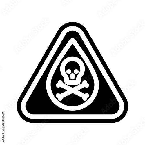 warning near contaminated water chemical pollution glyph icon vector illustration