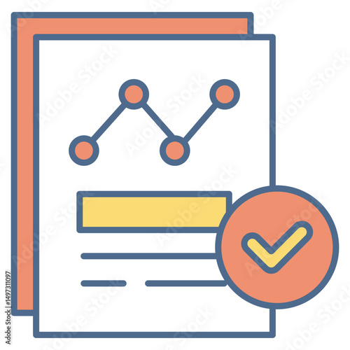 Reporting Outline Color Icon Element For Design