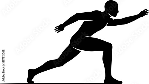 Silhouette of a runner sprinting in a dynamic pose  