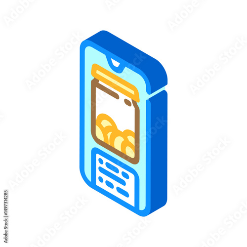 automated savings feature fintech isometric icon vector illustration