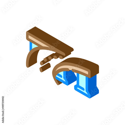 exit ramp highway road isometric icon vector illustration