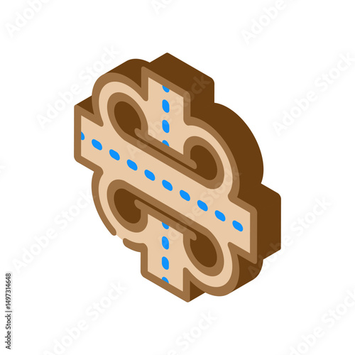 interchange highway road isometric icon vector illustration