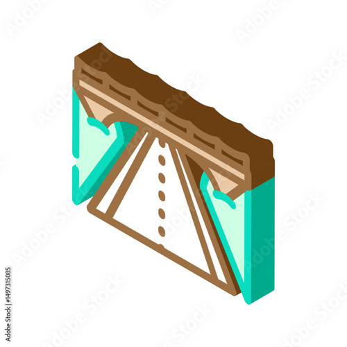 bridge highway road isometric icon vector illustration