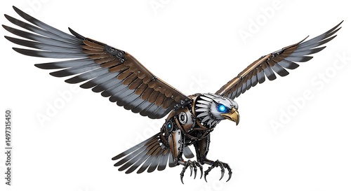 Mechanical eagle art metal eagle sculpture steampunk eagle flying eagle robot eagle fantasy art design