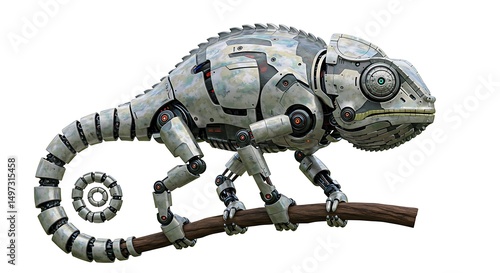 Mechanical chameleon robot animal robotic lizard futuristic technology ai artificial intelligence 100