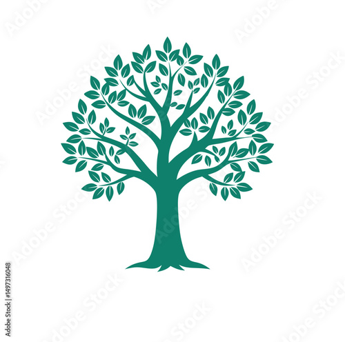 Simple Tree Decor Silhouette Vector on White Background
