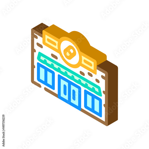 drugstore shop isometric icon vector illustration