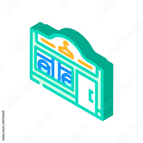 dry cleaner shop isometric icon vector illustration
