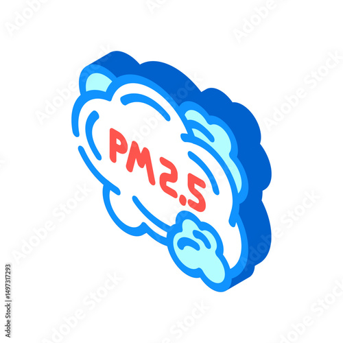 smog cloud labeled air pollution isometric icon vector illustration