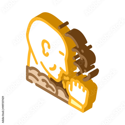 person coughing polluted air pollution isometric icon vector illustration