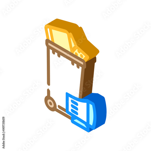 discarded laptops monitors e waste pollution isometric icon vector illustration