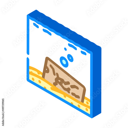 electronic ocean water e waste pollution isometric icon vector illustration