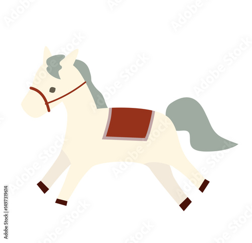 シンプルでかわいい馬のイラスト素材