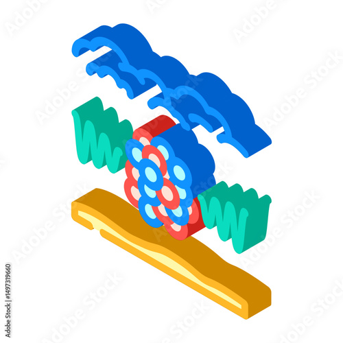 particles air radioactive pollution isometric icon vector illustration