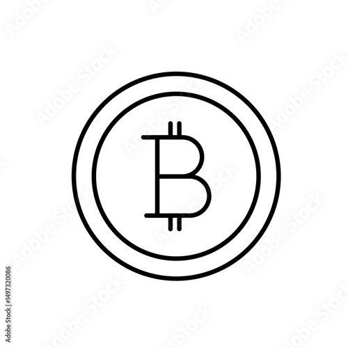 Crypto wallet line icon vector, with editable stroke, suitable for blockchain apps, digital asset platforms, and NFT or token finance