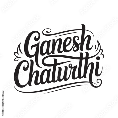 ganesh chaturthi lettering hand written typography