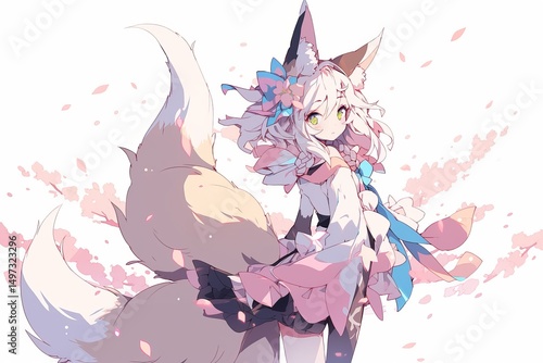 Nine tail fox digital art