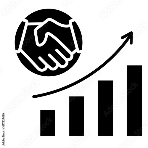 Business Growth Together  Icon Element For Design	