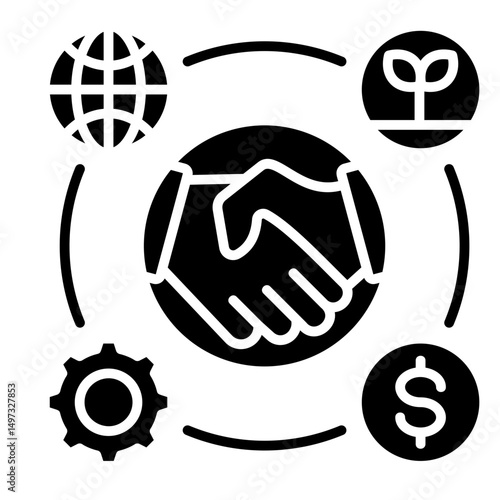 Partner Ecosystem  Icon Element For Design	