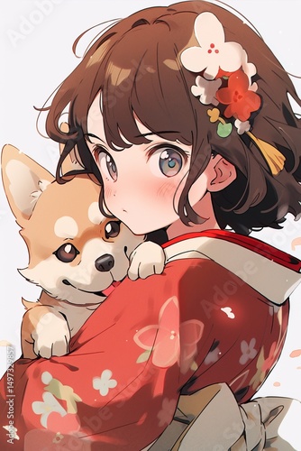 Anime dog vector