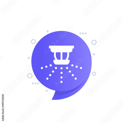 fire sprinkler system vector icon
