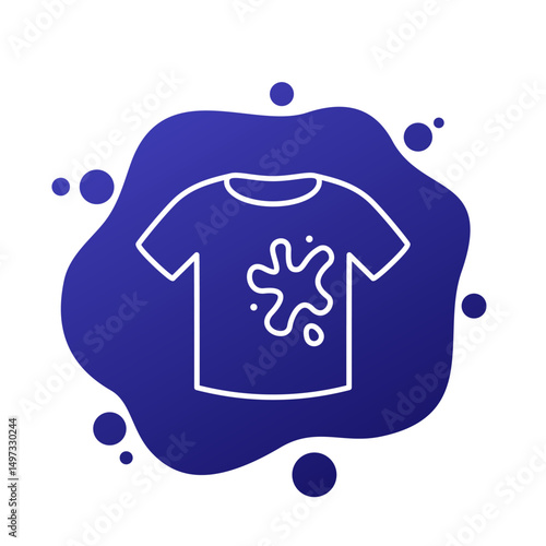 stain on a shirt line icon, vector