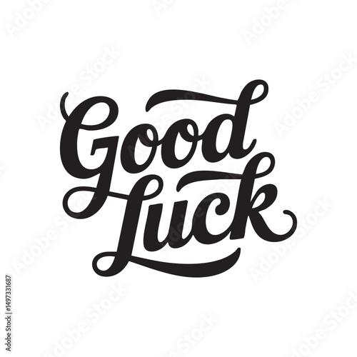 good luck letter hand written typography